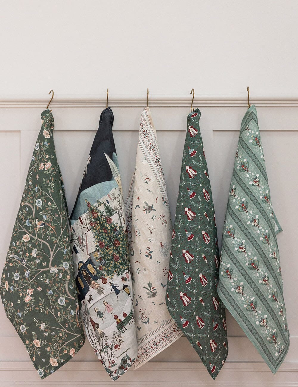 BESPOKE LETTERPRESS The Xmas Village Tea Towel