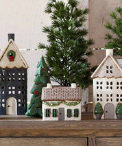 Christmas Tea Light Cottage with Swag