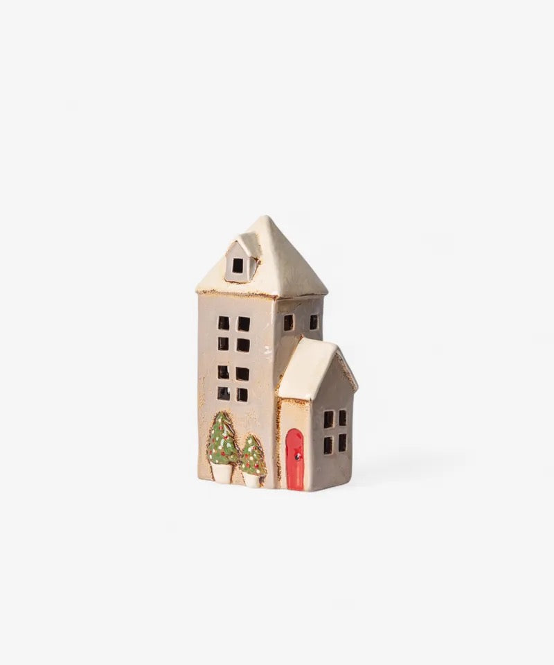 FRENCH COUNTRY Alsace Tea Light Parish Christmas - Stone