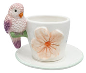 URBAN PRODUCTS Perdy Parrot Tea Cup and Saucer Pink & Peach