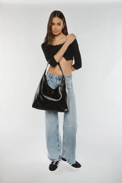 Jami Tote Black Crinkle