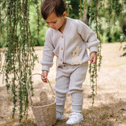 Kynd Baby Organic Chunky Rib Knit Pant - Snow Marle