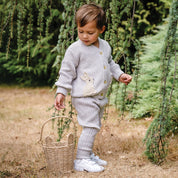 Kynd Baby Organic Chunky Rib Knit Pant - Snow Marle