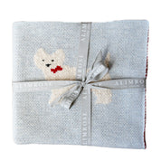 ALIMROSE Westie Puppy Cotton Knit Baby Blanket