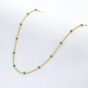 Love Lunamei Layer Me Necklace in Gold with Deep Sea