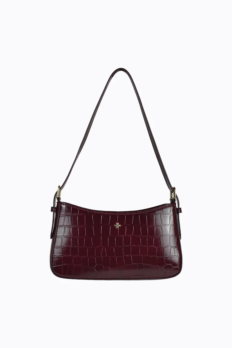 Lilu Shoulder Bag - Berry Croc Gold
