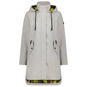 MOKE Billie Women's Rain Coat - Ice Crystal with Big Cat Blur