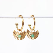 Love Lunamei Moon Gazer Earrings in Gold with Green Amazonite