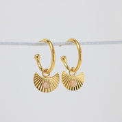 Love Lunamei Moon Gazer Earring in Gold with Rose Quartz