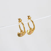 Love Lunamei Moon Gazer Earring in Gold with Rose Quartz