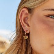 Love Lunamei Moon Gazer Earrings in Gold with Green Amazonite