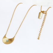 Love Lunamei Moonbeams Necklace Gold Green Amazonite