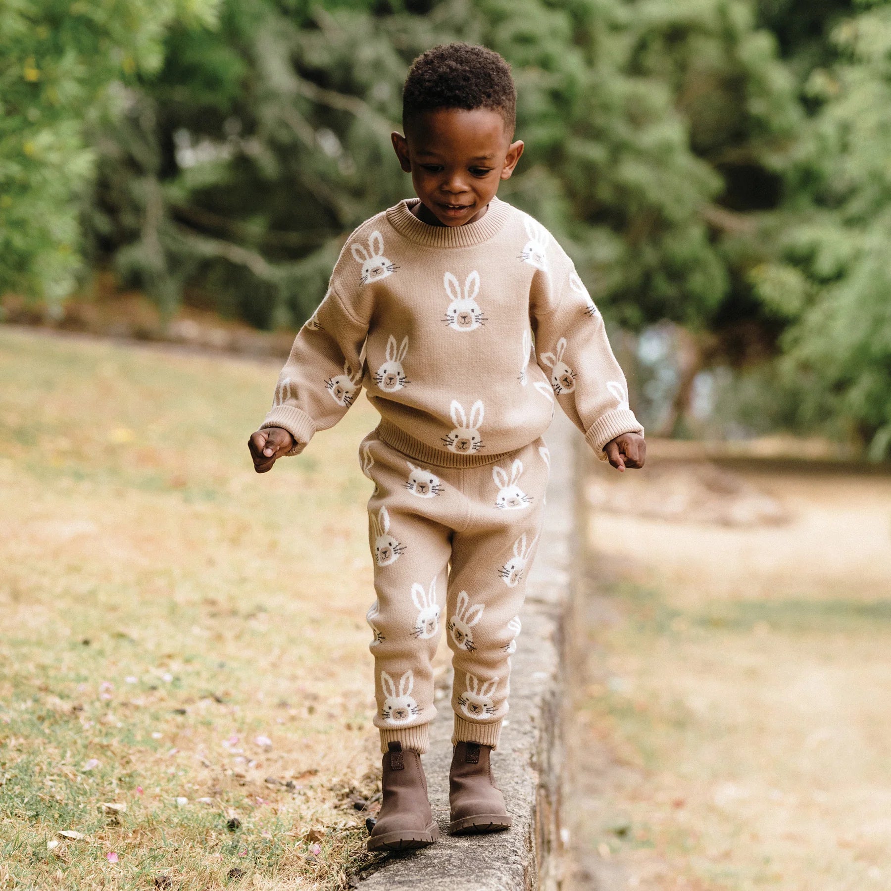 Knit Bunny Pant - Oatmeal