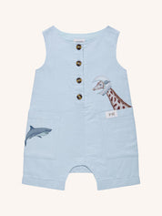 ‘Heirloom Treasures’ Charming Playsuit in Soft Blue