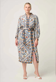 ONCE WAS Alexis linen viscose contrast trim fringe shirt