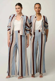 Delray Reversible Linen Viscose Jacket in Nautilus Bloom / Iridescent Stripe