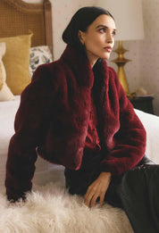 Once Was Dawn Faux Fur Cropped Jacket