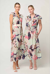 Once Was Luma Cotton Silk Flutter Sleeve Top In Oasis Flora