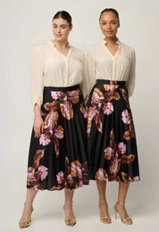 Iris Pleated Skirt in Sunset Orchid