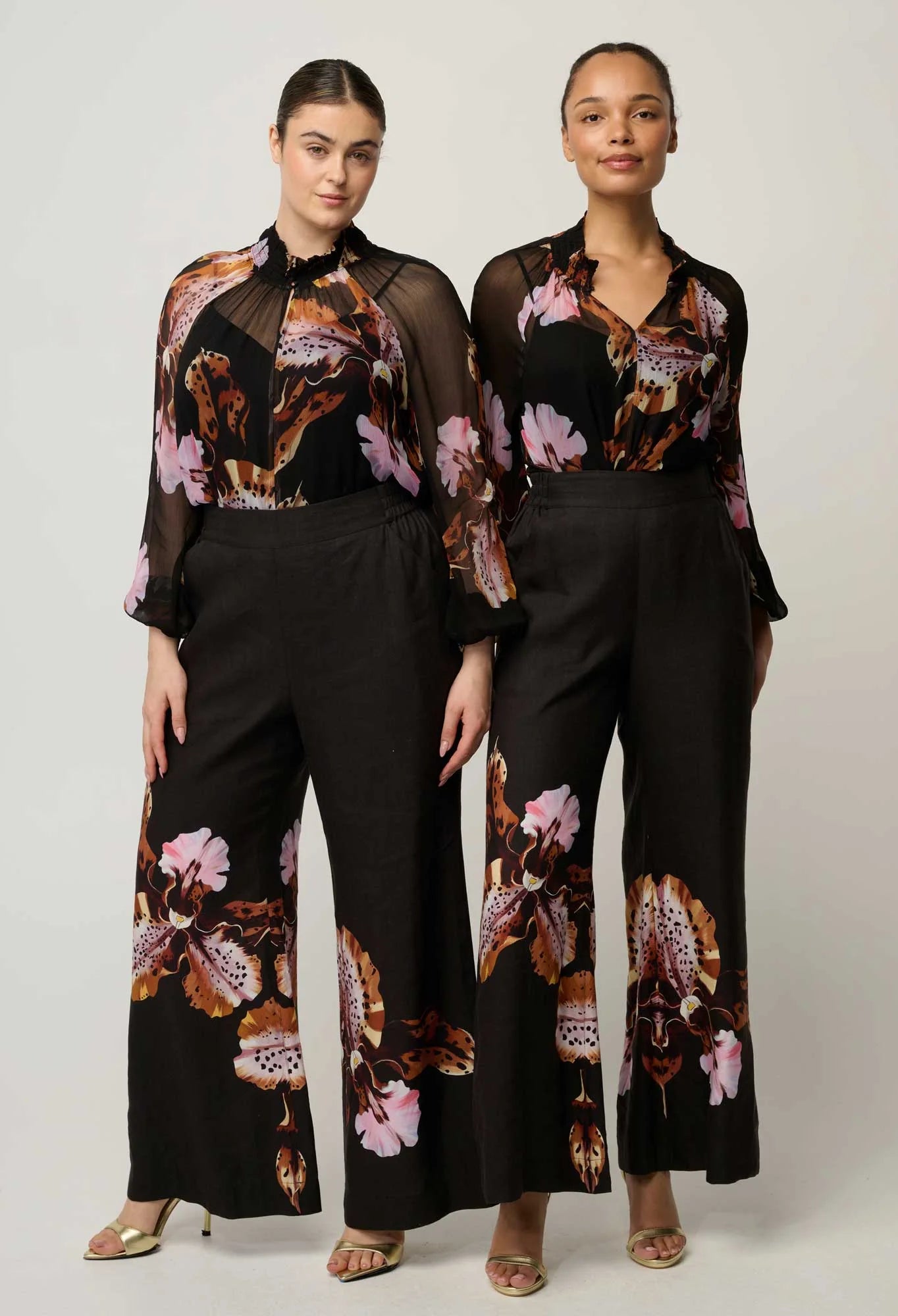 Maris Sheer Viscose Chiffon Blouse in Sunset Orchid
