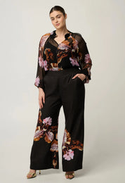Maris Sheer Viscose Chiffon Blouse in Sunset Orchid