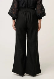 Once Was Rhea Linen Viscose placement embroidered pant