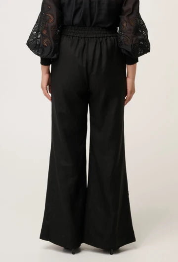 Once Was Rhea Linen Viscose placement embroidered pant
