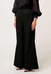 Once Was Rhea Linen Viscose placement embroidered pant