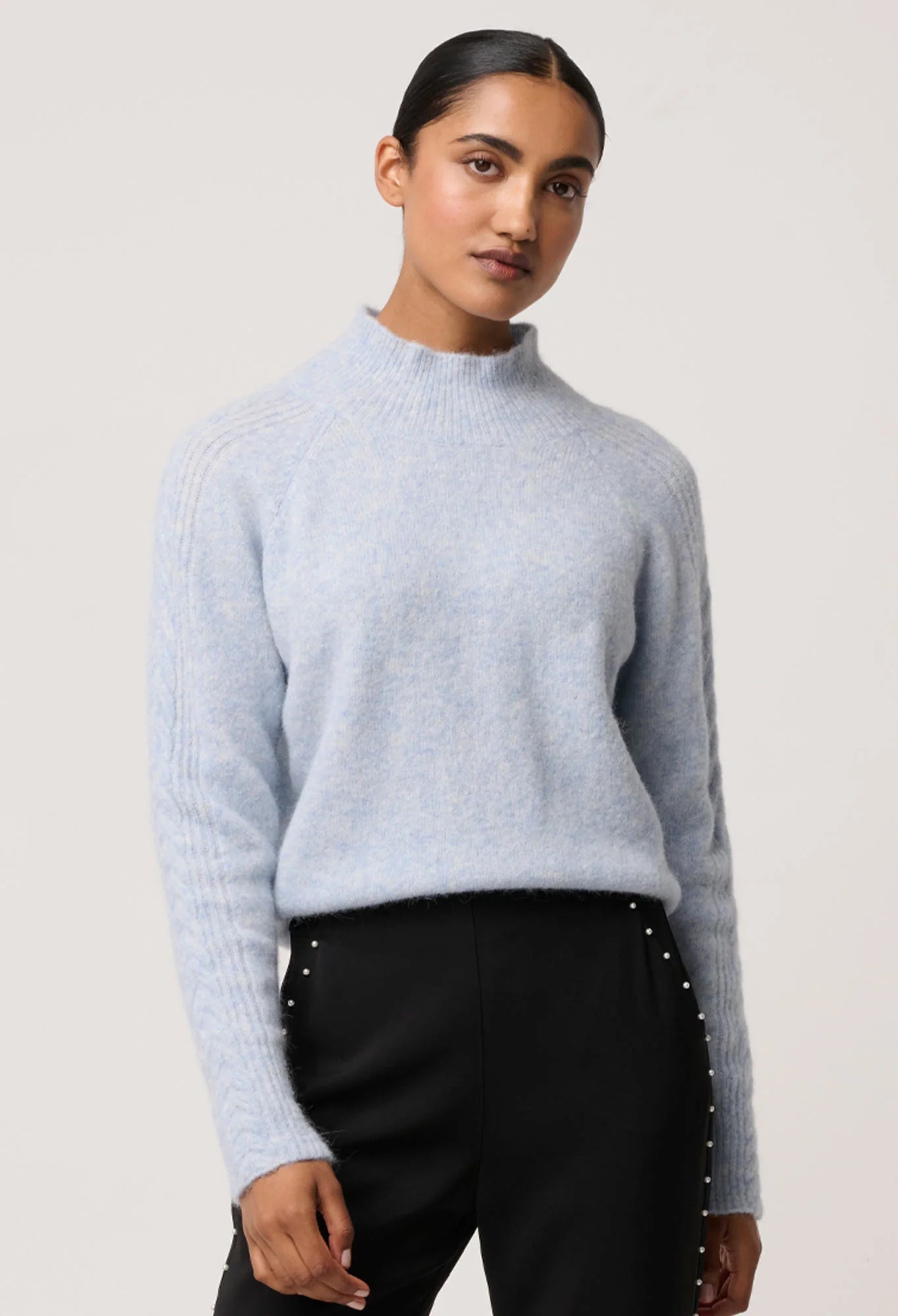 Once Was Savanna Alpaca Blend Sweater in Blue Frost