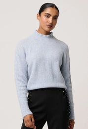 Once Was Savanna Alpaca Blend Sweater in Blue Frost