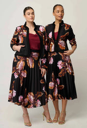 Delray Reversible Linen Viscose Jacket in Sunset Orchid/Noir Orchid