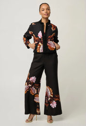 Delray Reversible Linen Viscose Jacket in Sunset Orchid/Noir Orchid