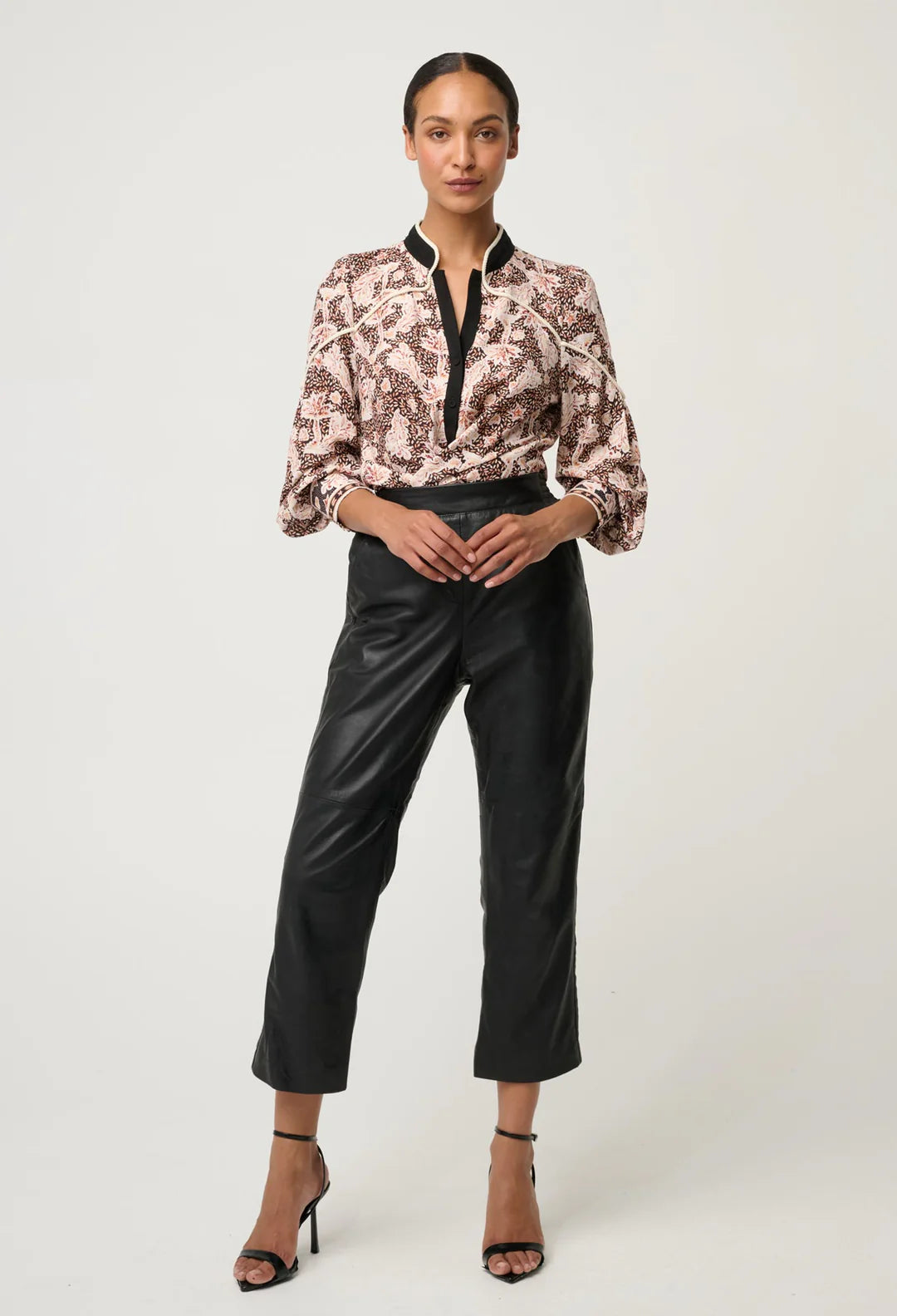 Once Was Harley linen viscose rope trim detail shirt