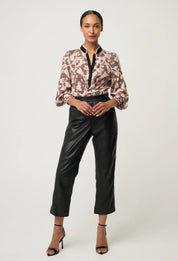 Once Was Harley linen viscose rope trim detail shirt