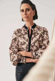 Once Was Harley linen viscose rope trim detail shirt