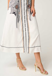 Once Was Malika Viscose Dobby Flutter Sleeve Dress in Ivory Casablanca