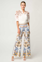 ONCE WAS Willow Linen Viscose Pant in Golden Medina