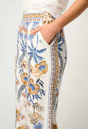 ONCE WAS Willow Linen Viscose Pant in Golden Medina