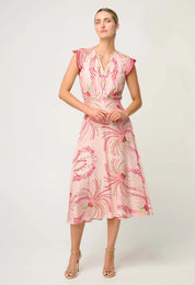 Once Was Aseel Linen Viscose Embroidered Top in Palmarosa