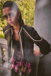 Once Was Arabella Reversible Placement Print Viscose Dolby Bine Detail Jacket