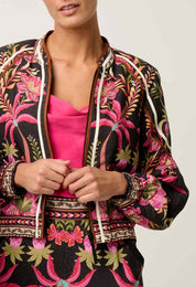 Once Was Arabella Reversible Placement Print Viscose Dolby Bine Detail Jacket