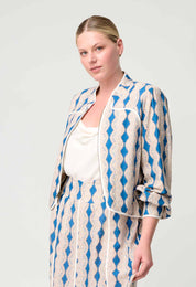 ONCE WAS Aurora Reversible Linen Viscose Jacket in Golden Medina / Marrakech Topaz