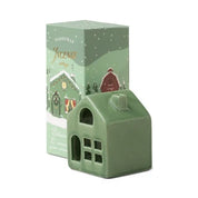 Green Ceramic Cottage Incense Burner - Balsam & Fir Incense Cones