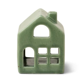 Green Ceramic Cottage Incense Burner - Balsam & Fir Incense Cones