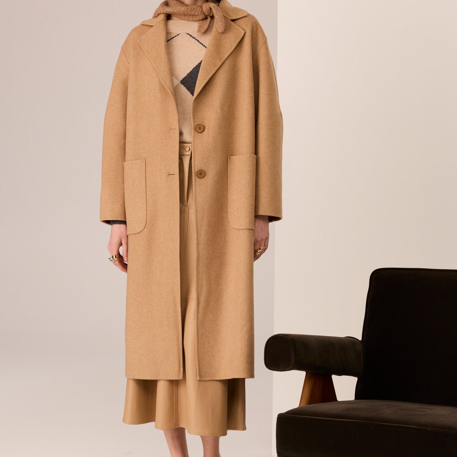 POL Cohen Long Coat Camel