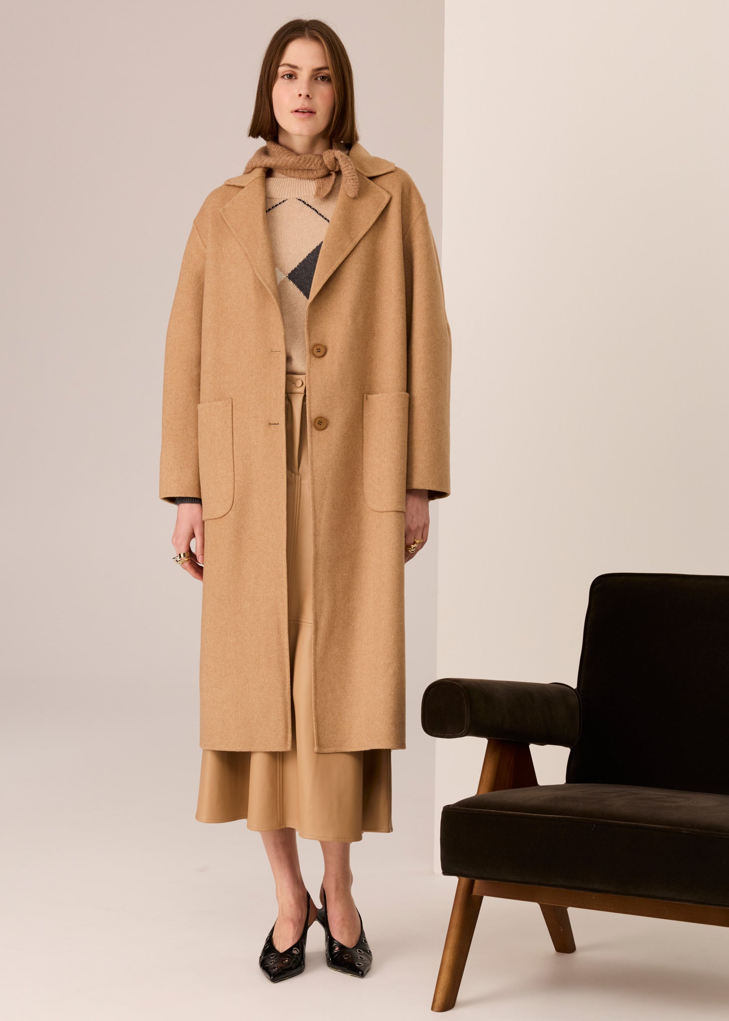 POL Cohen Long Coat Camel