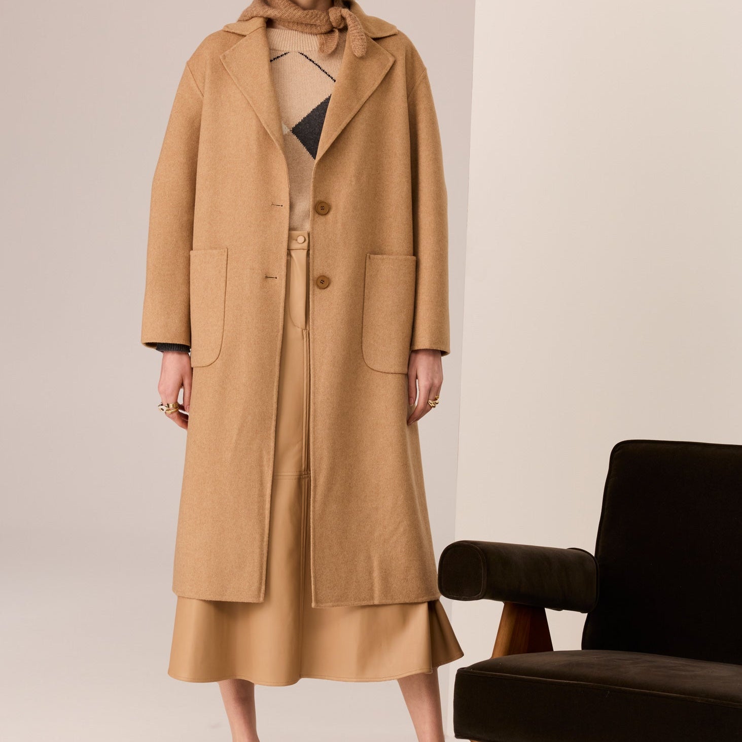 POL Cohen Long Coat Camel
