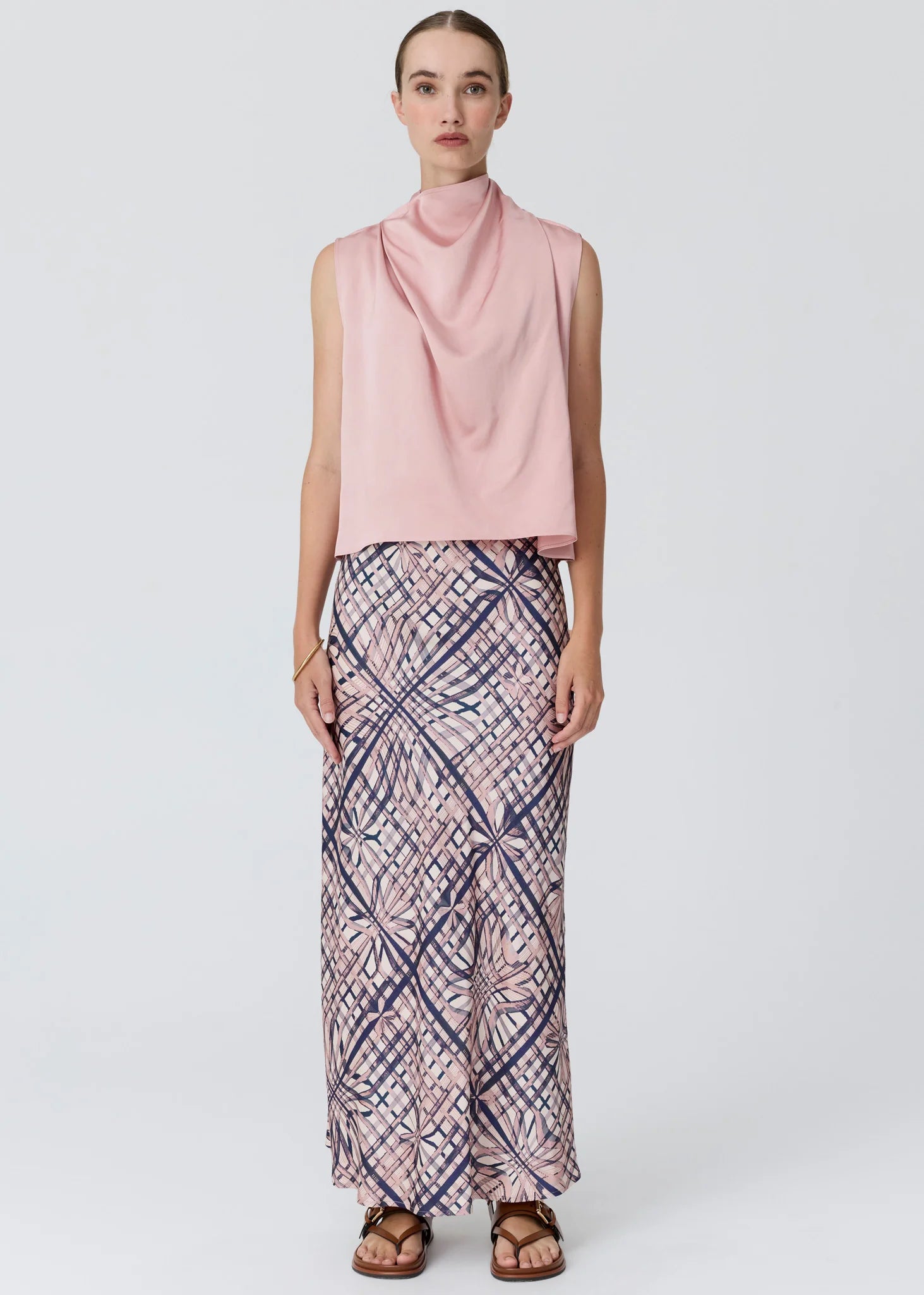 POL Lattice Skirt Pink Check
