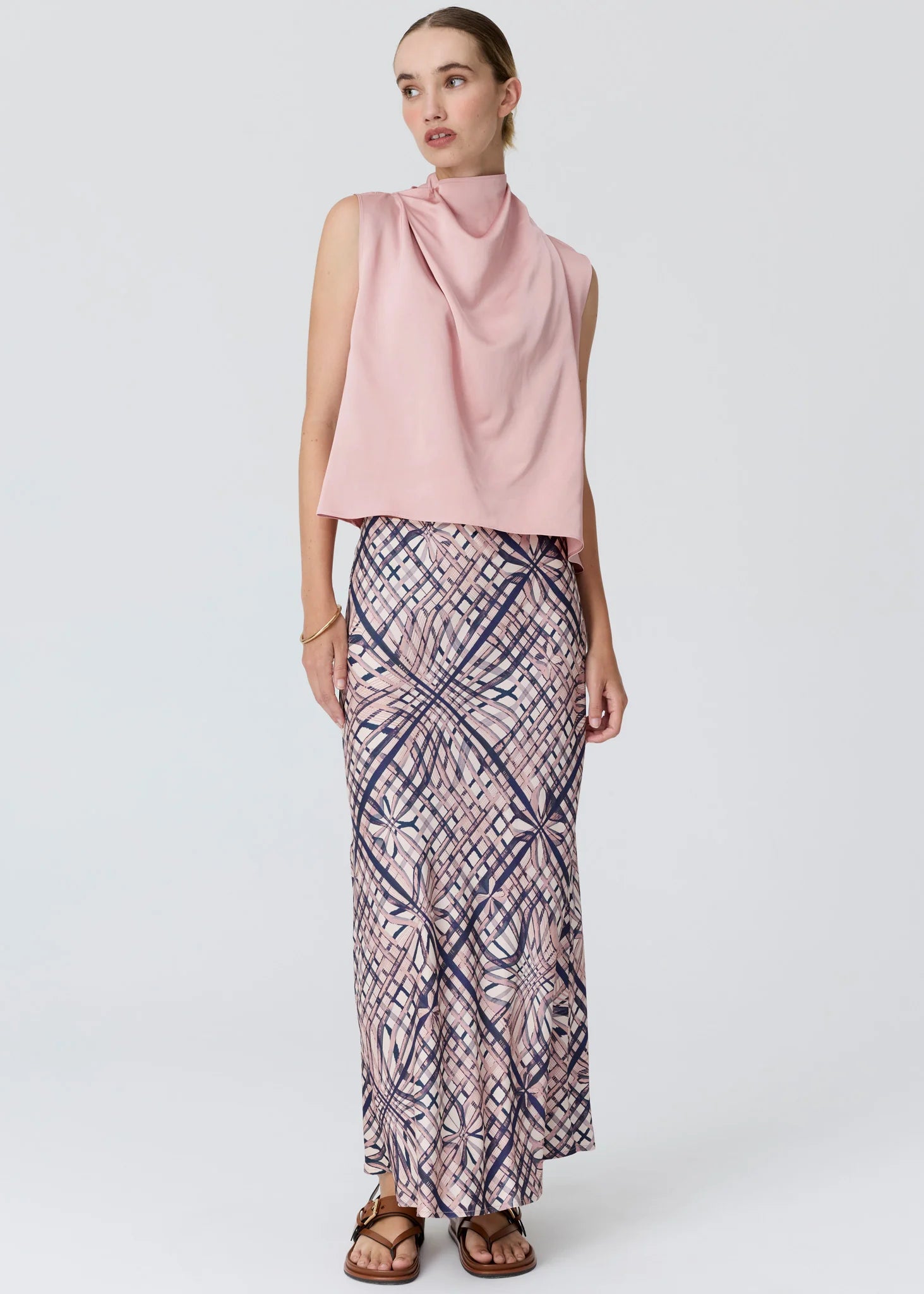 POL Lattice Skirt Pink Check