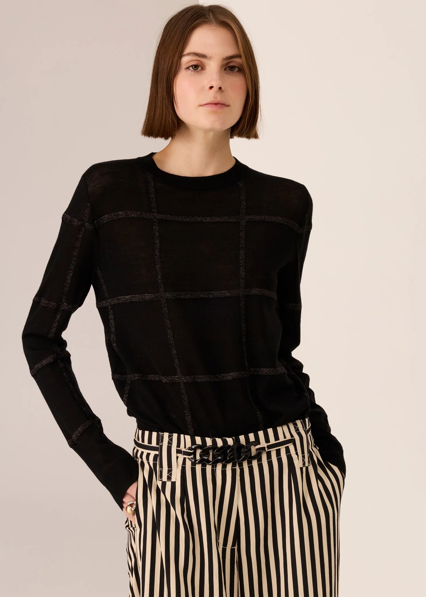 Westin Lurex Check Knit